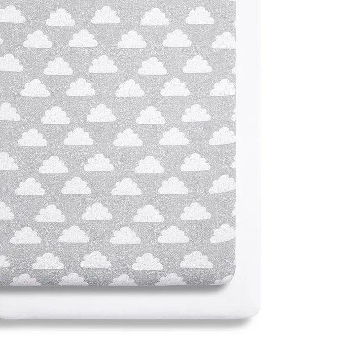 Snuz Twin Pack Bassinet Sheets – Cloud