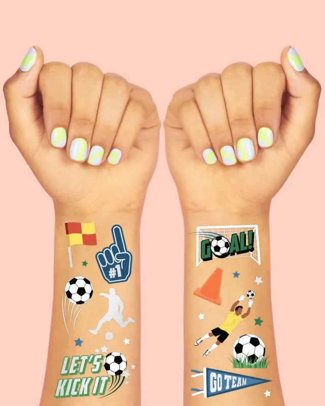Soccer Tats – 54 Foil Temporary Tattoos