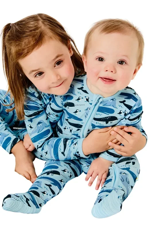 Soft & Stretchy Zipper Footie – Ocean Animals
