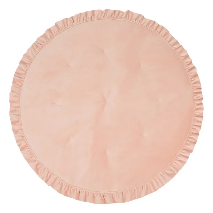 Soft Velvet Apricot Mat With Frill