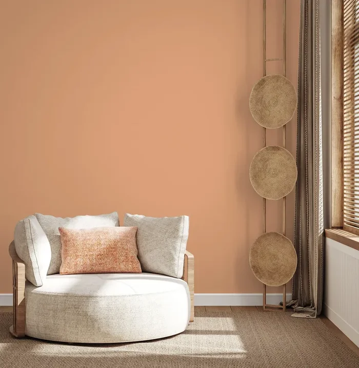 Solid Color Wallpaper Featuring A Warm Almond Tone – D426