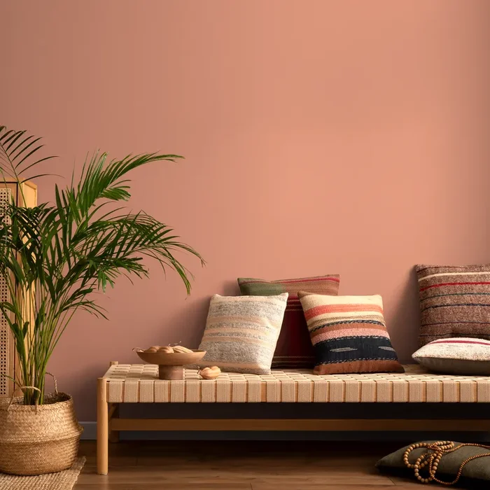 Solid Color Wallpaper In A Dusty Tumbleweed Pink – D461