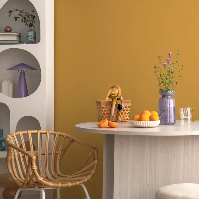 Solid Color Wallpaper In A Warm Indian Yellow – D459