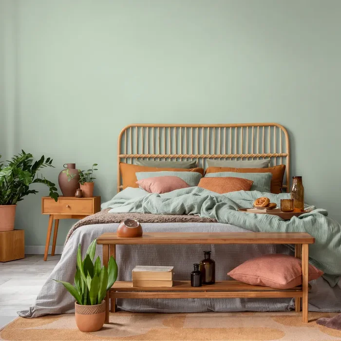 Solid Color Wallpaper With A Minimalist Aesthetic In Light Green – D467