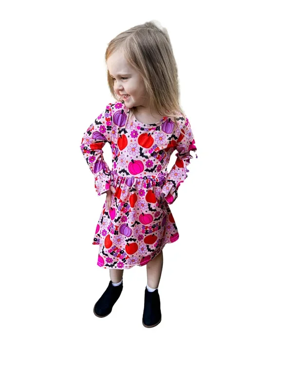 Spooky Season Bell Sleeve Dress