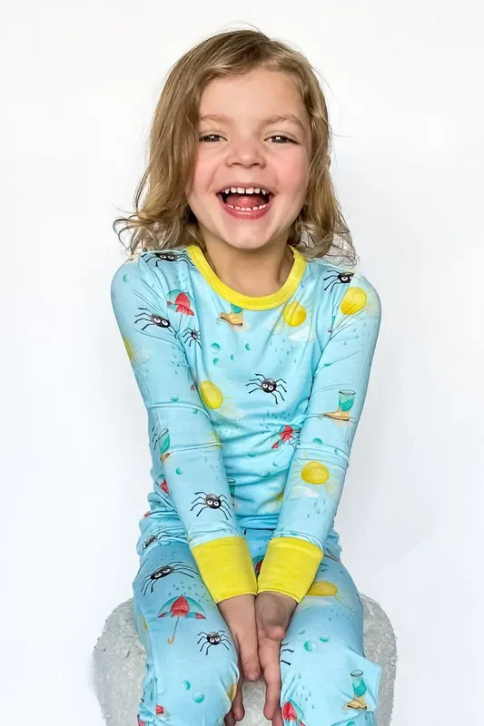 Spring Showers | Two-piece Bamboo Long Sleeve Toddler & Kids Pajamas