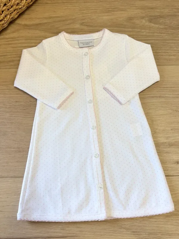 Squiggles by Charlie Pink Dot Long Sleeve Day Gown
