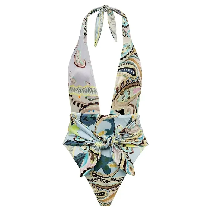St. Barths Floral Tropez Tie-up One-piece