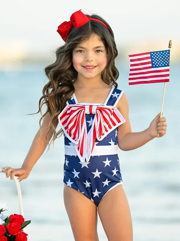 Star-Spangled Bowtastic One Piece Swimsuit