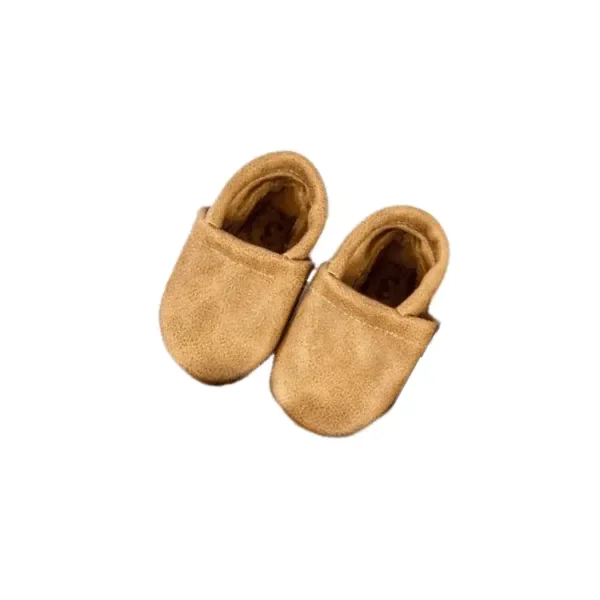 Starry Knight Warm Neutrals Loafer Leather Baby Booties – Sahara
