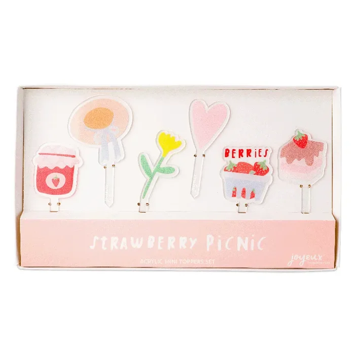 Strawberry Picnic Acrylic Mini Topper Set