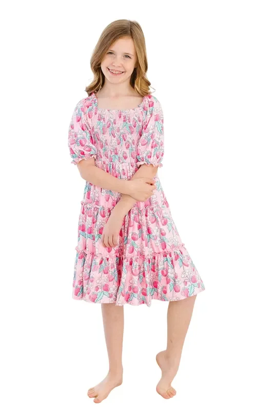 Strawberry Shortcake Smocked Ruffle Dress