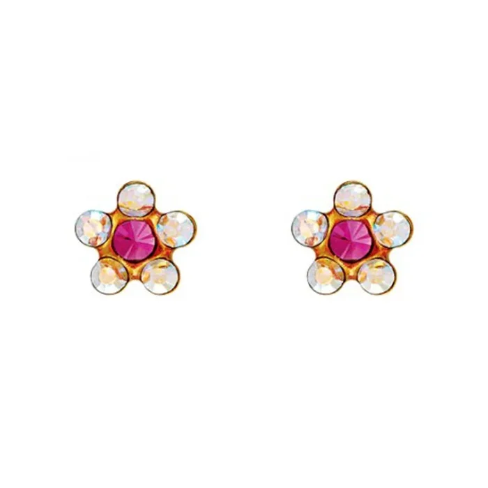 Studex S6510Stx Cz Gp Daisy Ab Crystal And OCT rose