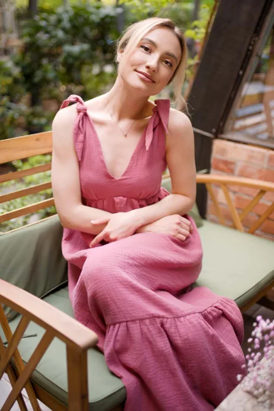 Summer Organic Cotton Breastfeeding Maxi Dress