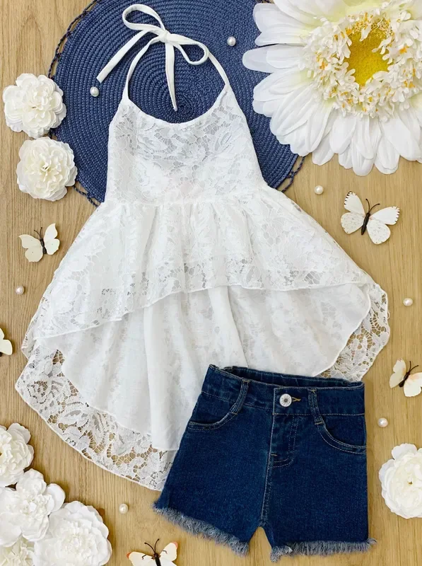 Sun Chaser Denim Shorts Set