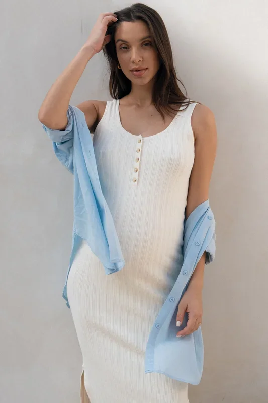 Sunset Column Knit Dress – Ivory*