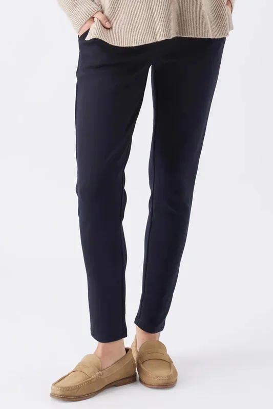 Super Soft Scuba Maternity Trousers navy
