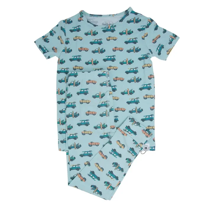 Surfing Beach Big Kid Pajama S/s