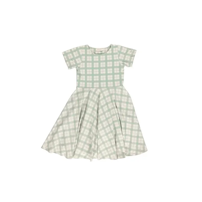 Sweetheart Twirl Dress | Organic Cotton Jersey – Fern Plaid
