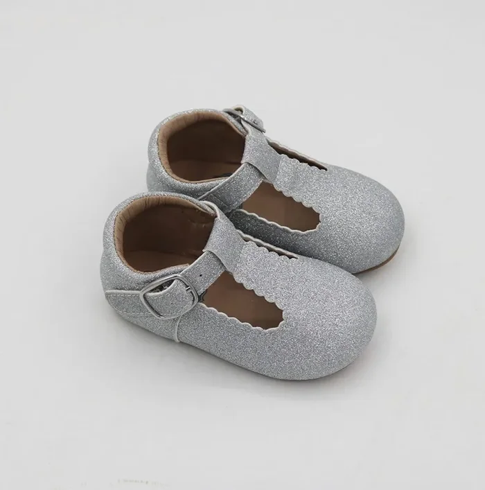 T-straps – Glitter Silver