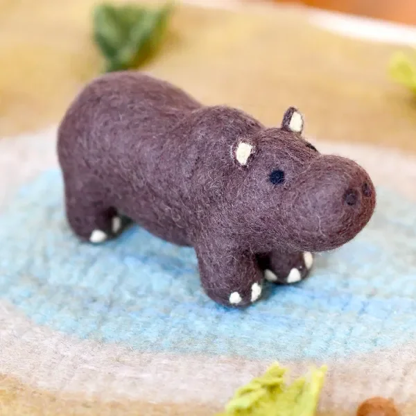 Tara Treasures Felt Safari Hippo Toy