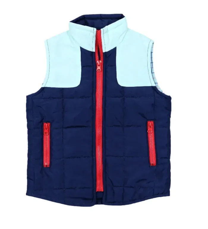 Tattersail Vest | Navy + Light Blue
