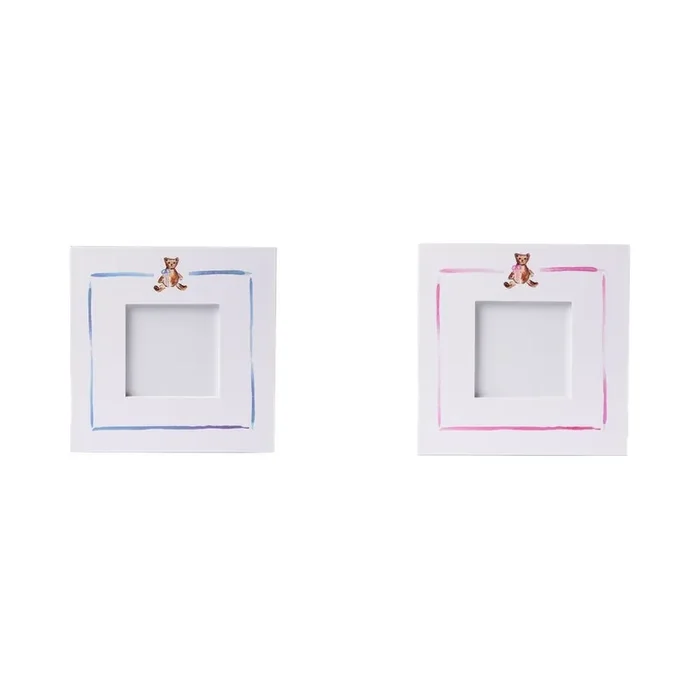 Teddy Bear with Pink or Blue Bow Frame