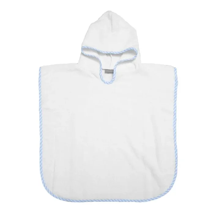 Terry Poncho | Pale Blue Gingham