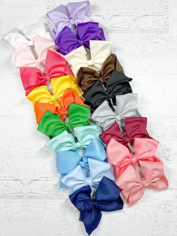 Texas Size Grosgrain Hair Bow – Alligator Clip – 6.5 ” – 36 colors