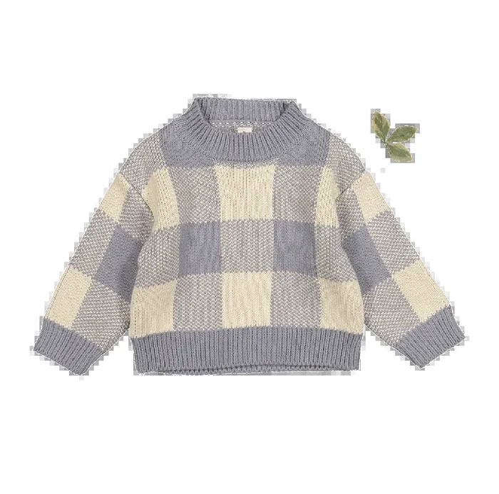 The Gingham Knit Sweater – Slate