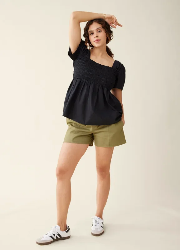 The Gwen Maternity Smocked Woven Top