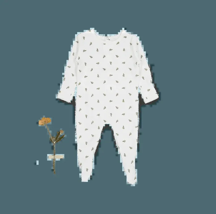 The Printed Romper – White Leaf