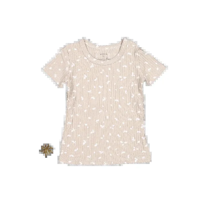 The Printed Short Sleeve Tee – Sand Petal