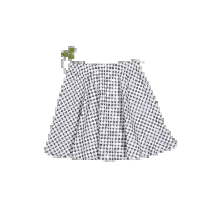 The Printed Skirt – Steel Gingham