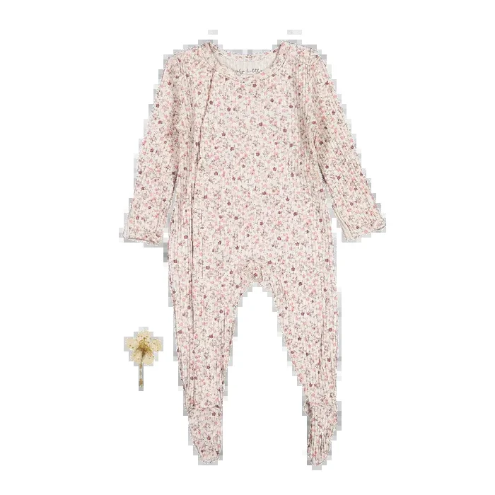 The Printed Snap Romper – Dusty Mauve Floral