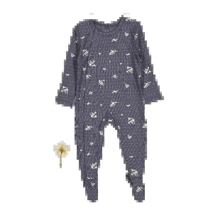 The Printed Snap Romper – Steel Floral