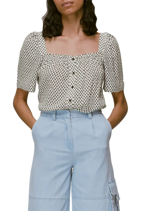 Tia Square Neck Daisy Blouse