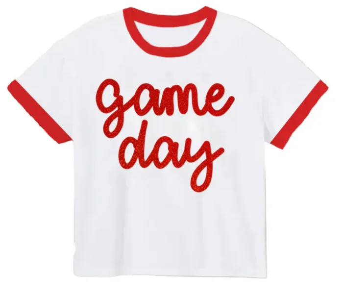 Tinsel Game Day Tee | Red