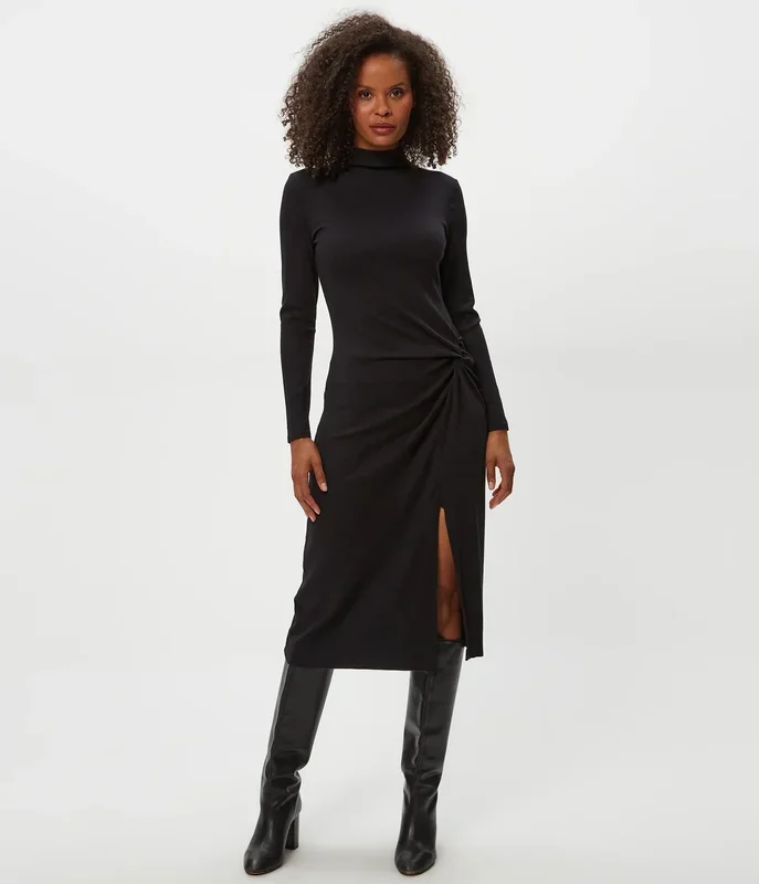 Tish Mock Neck Midi Dress