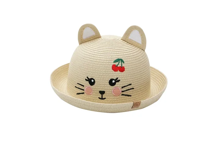 Toddler/kids Straw Hat – Cat