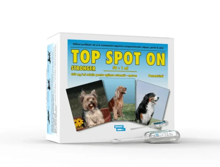 TOP SPOT ON Stronger 650 MG/ML for Dogs – fleas and ticks treatment