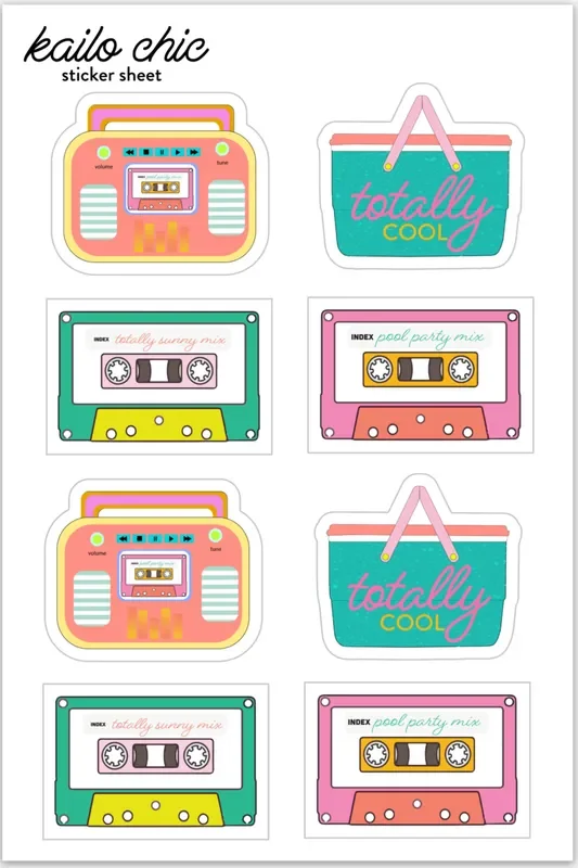 Totally 80’s Vinyl Stickers