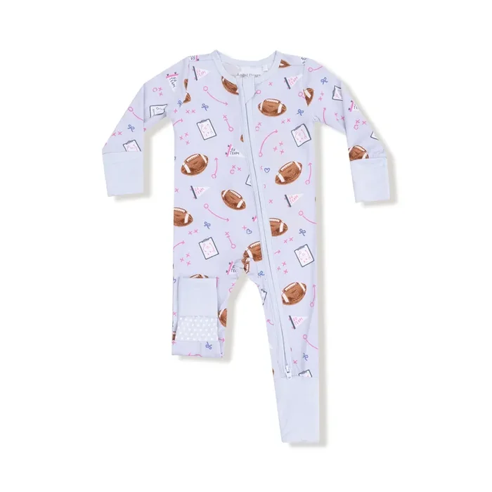 Touchdown Time – Lavender – 2 Way Zipper Romper