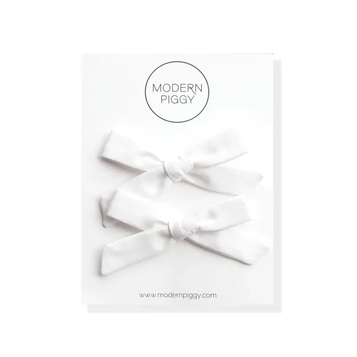 True White | Pigtail Set – Hand-tied Bow