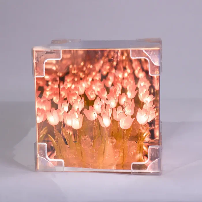 Tulip Mirror Led Night Light – Pink