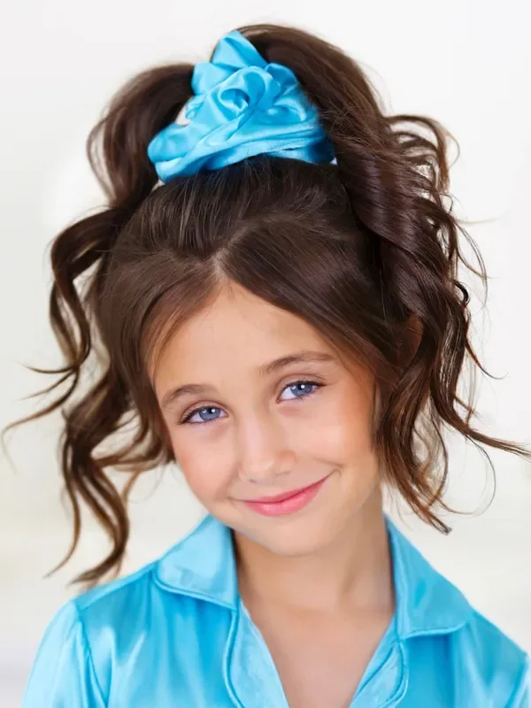 Turquoise Silk Scrunchie
