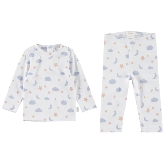 Two Piece Set – Moon And Stars Blue