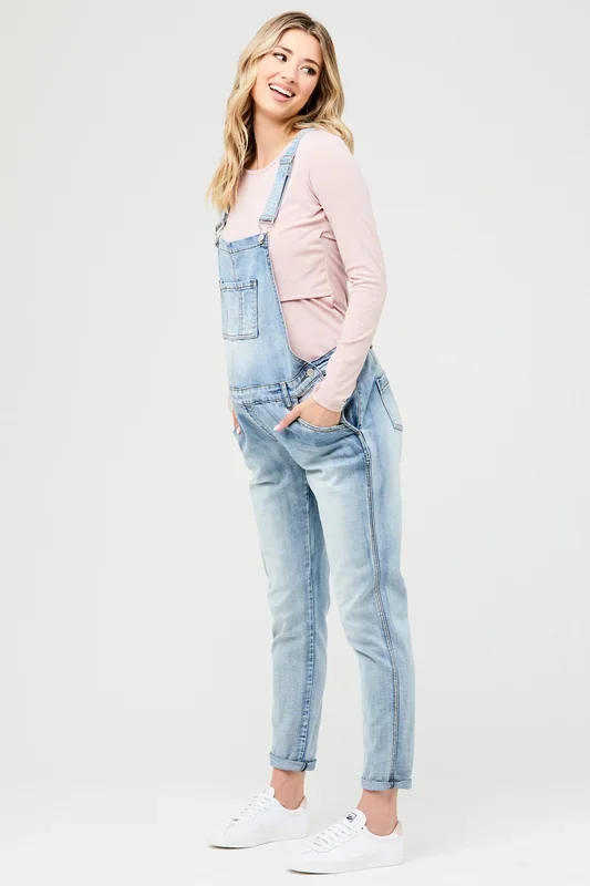 Umstandsjeanslatzhose pale blue