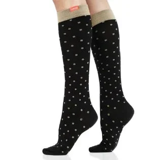 Vim & Vigr Cotton mild-moderate compression (15-20 mmHg) Socks Eggplant Petite Dots