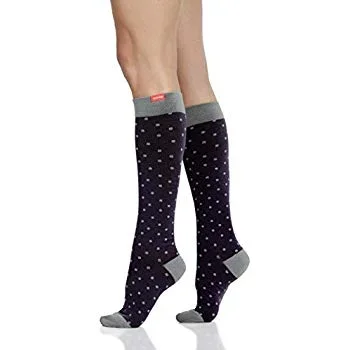 Vim & Vigr Cotton mild-moderate compression (15-20 mmHg) Socks Grey Petite Dots